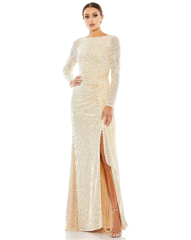 TightsportsbraMac Duggal 26715 Long Sleeve Formal Sequin Dress