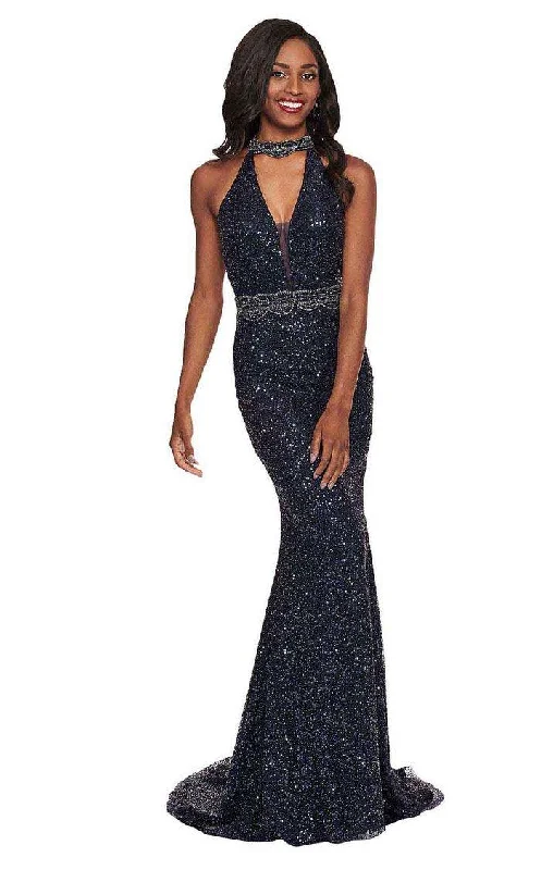 TighthuddleRachel Allan Prom Long Halter Formal Dress 6480