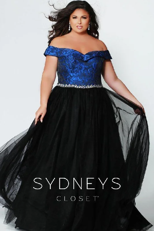 TightcommunitySydneys Closet Long Off The Shoulder Tulle Skirt Plus Size Formal Prom Dress