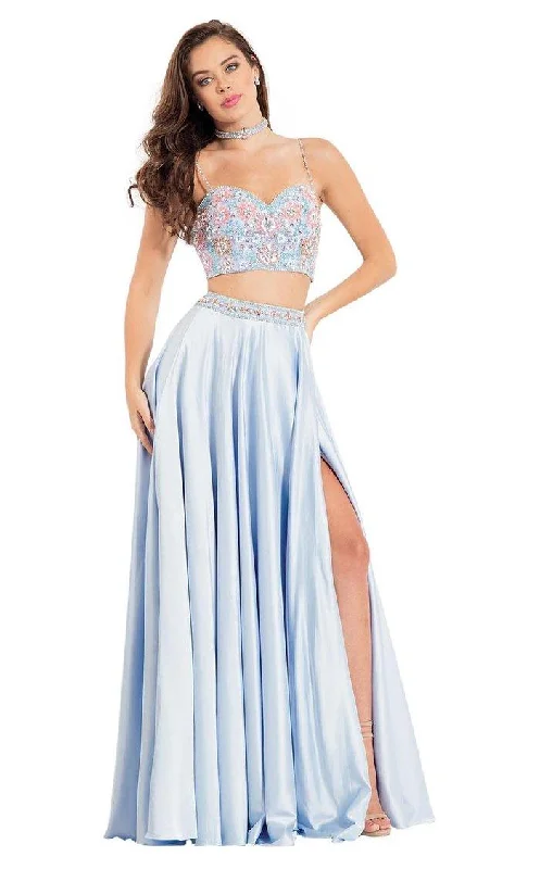 TightdeadlineRachel Allan Long Two Piece Beaded Prom Dress 6083