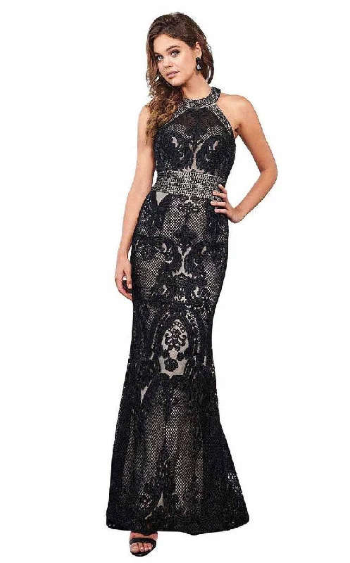 TightlinkRachel Allan Prom Long Halter Mermaid Dress 6462