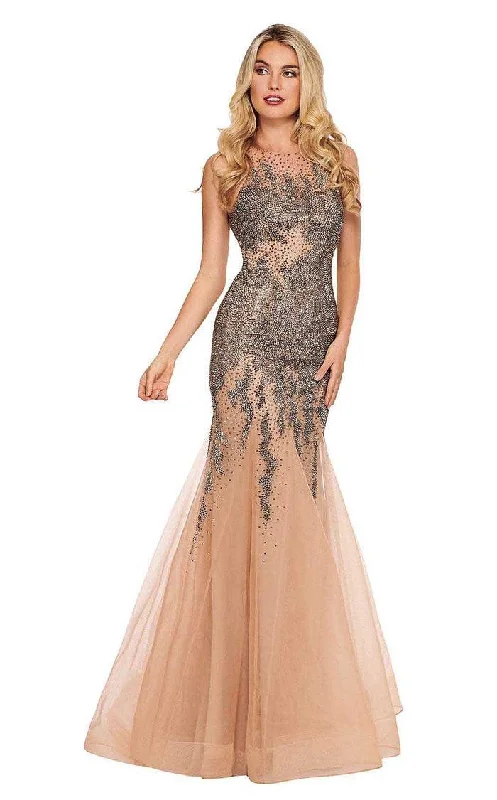 TightrhythmRachel Allan Prom Long Halter Trumpet Dress 6452