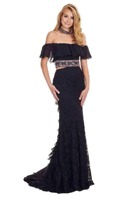 TightcompetitionRachel Allan Prom Long Off Shoulder Lace Dress 6563