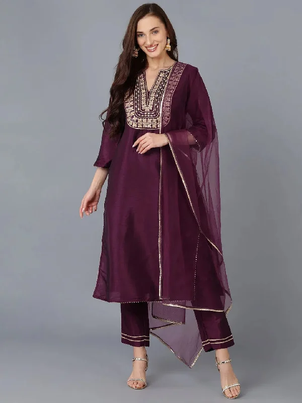 Ahika Women Silk Blend Yoke Design Kurta-PKSKD1746_XS