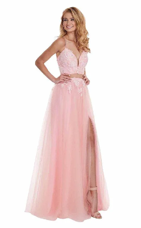 TightbeltRachel Allan Long Two Piece Prom Formal Dress 6466