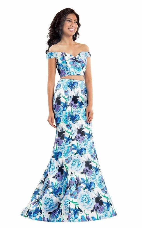 TightunderwearRachel Allan Long Two Piece Prom Floral Dress 6127