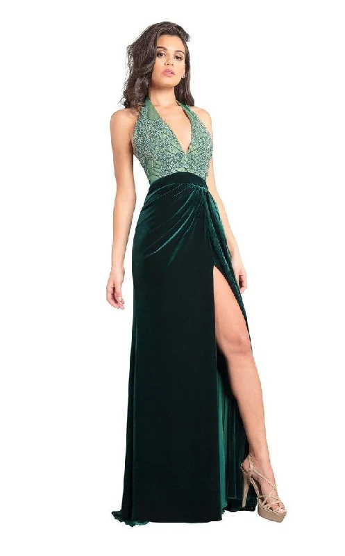 TightrhythmRachel Allan Prom Long Beaded Halter Dress 8345