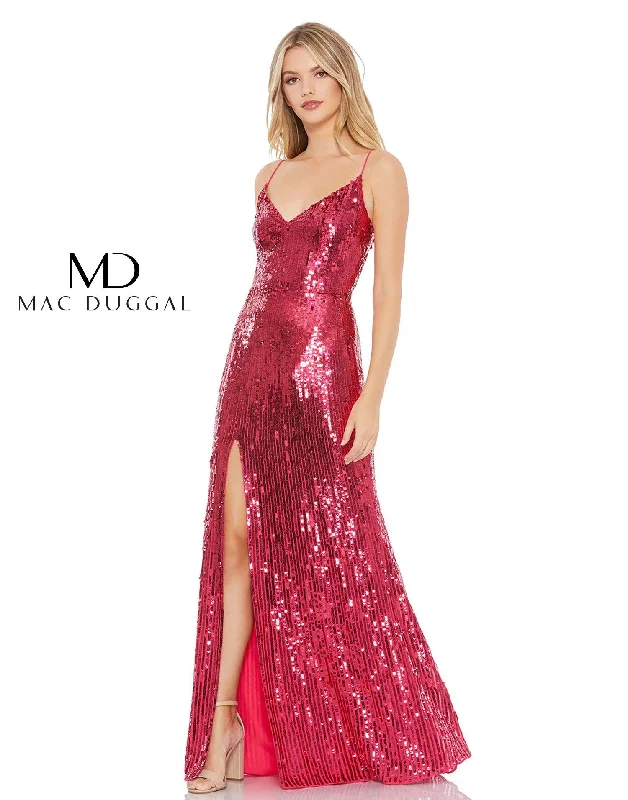 TightleggingMac Duggal 10737 Long Spaghetti Strap Prom Dress