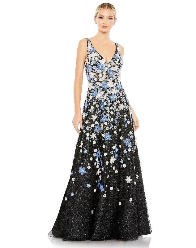 TightlyMac Duggal 11169 Prom Long Sleeveless Floral Dress