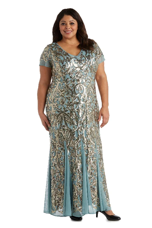 TightleggingR&M Richards 5515W Long Plus Size Formal Dress