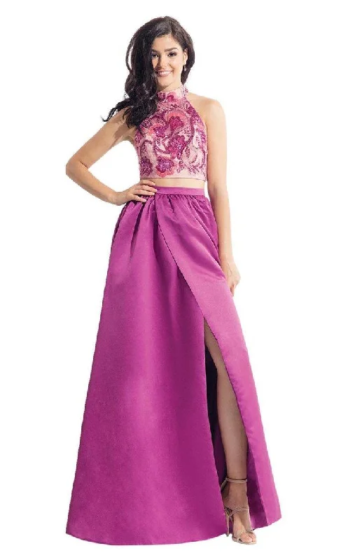 TightharmonyRachel Allan Prom Long Two Piece Halter Dress 6014