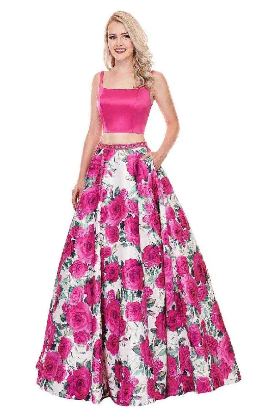 TightvictoryRachel Allan Prom Long 2 Piece Floral Ball Gown 589