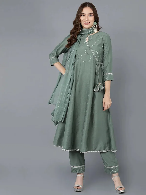 Ahika Poly Silk Solid Kurta Trousers With-PKSKD1499A_XS