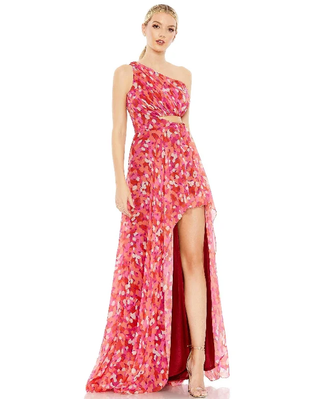 TightsyncMac Duggal 9160 High Low Printed Formal Prom Gown