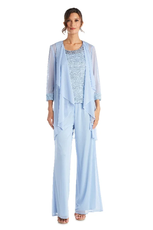 TightsuitR&M Richards 7008P Petite Beaded Lace Pant Suit