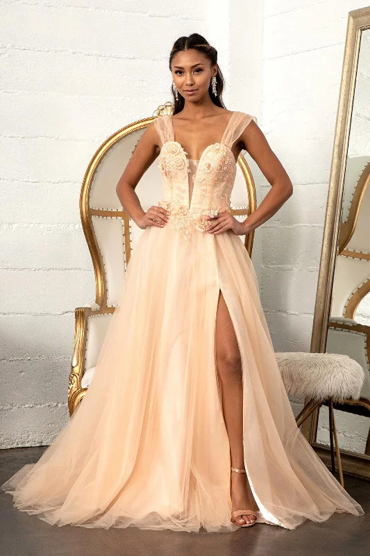 TightsportsbraProm Long Formal Mesh Evening Dress