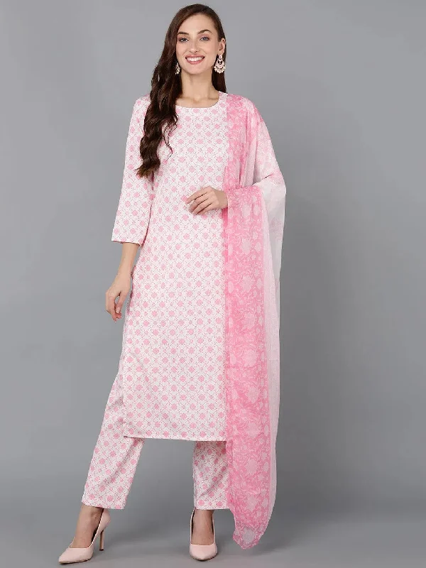 Ahika Women Poly Crepe Printed Kurta Trouser-PKSKD1154A_XS