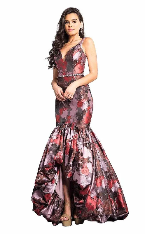 TightrhythmRachel Allan High Low Floral Mermaid Prom Gown 8357