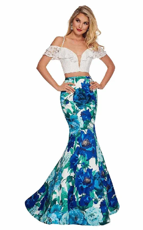 TightleggingRachel Allan Prom Long Two Piece Floral Dress 6449