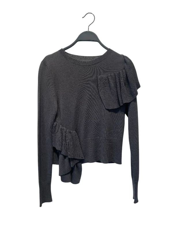 Hemp Knit TopsMM6/Sweater/XS/Rayon/GRY/ruffle shoulder