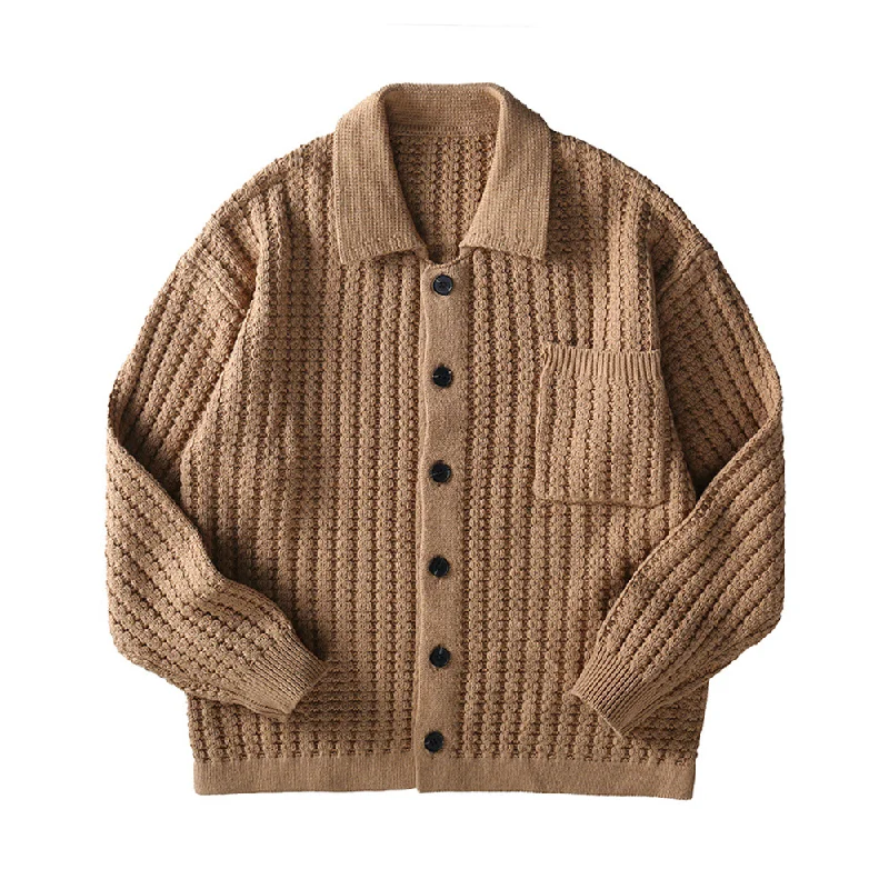 Hooded Knit TopsAmerican Workwear Knitted Cardigan Sweater