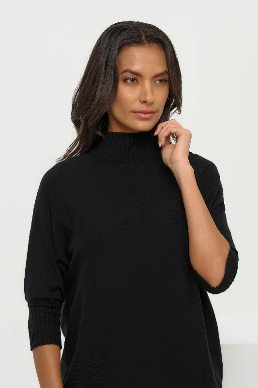 Plush Knit TopsAsh Ribbed Mock Neck Sweater