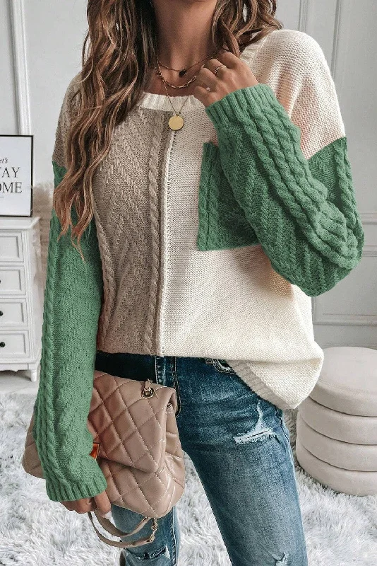 Embellished Knit TopsBlocks Of Fall Knit Sweater - 3 Colors Available