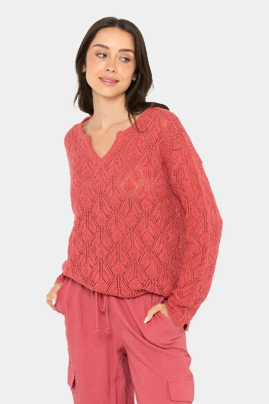 Cropped Knit TopsBoheme Open Stitch Sweater