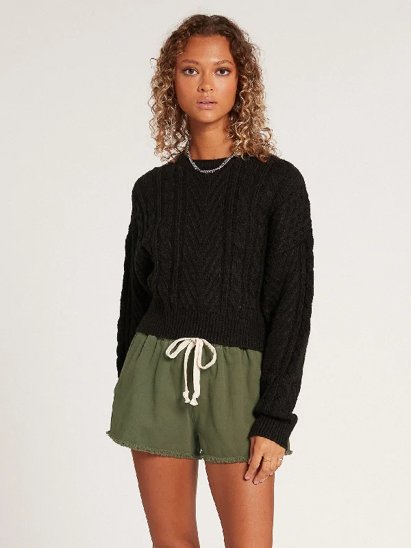 Festival Knit TopsCabled Babe Sweater - Black