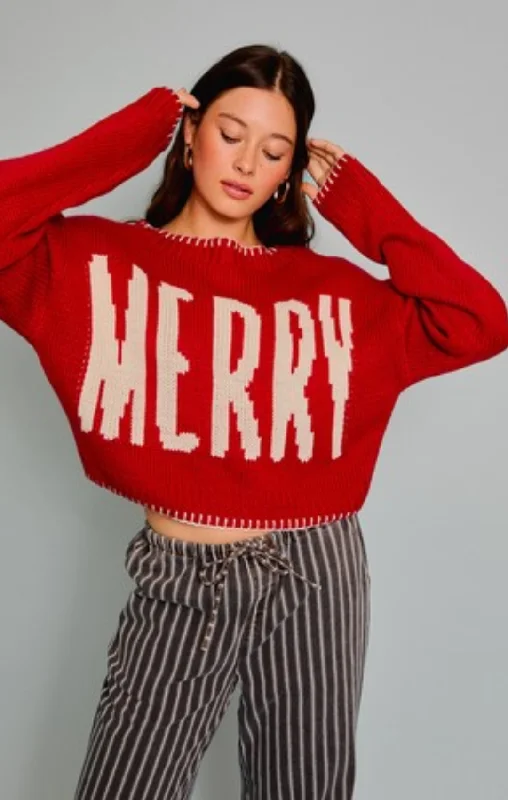 Athletic Knit TopsMerry Knit Sweater