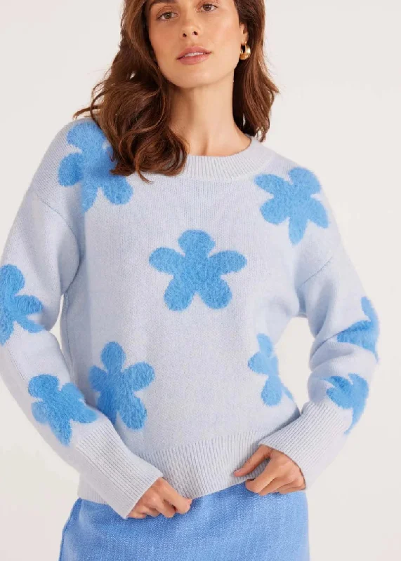 Hip-Hop Knit TopsMINKPINK Daisy Fluffy Sweater- Light Blue