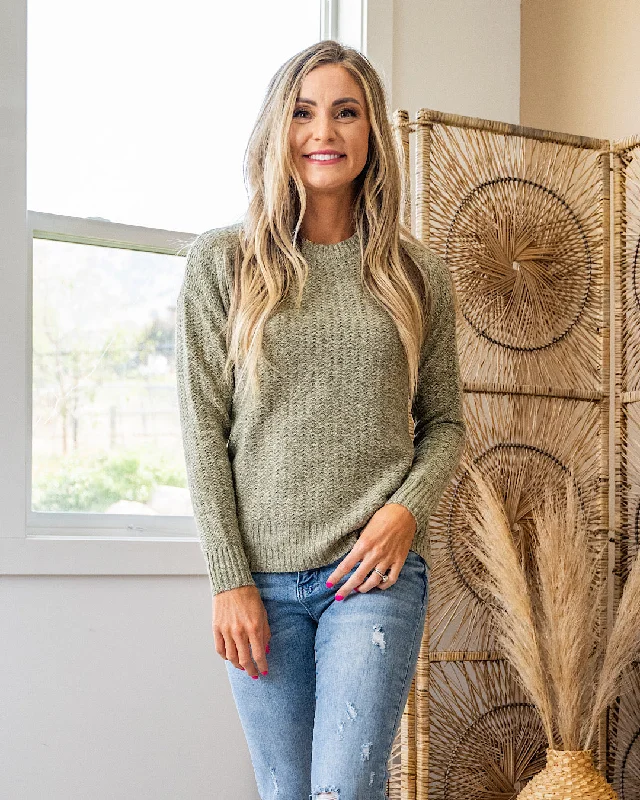 Collaborative Knit TopsNEW! Jasmine Textured Sweater - Light Olive