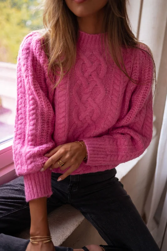 Embroidered Knit TopsPink Demi Sweater