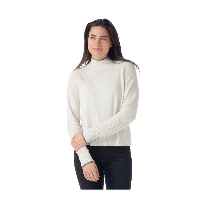 Cotton Knit TopsSmartwool Women's Edgewood Mock Neck Sweater - Natural Donegal