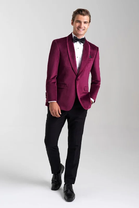 Corduroy Jackets"Venice" Cranberry Velvet Dinner Jacket (Separates)