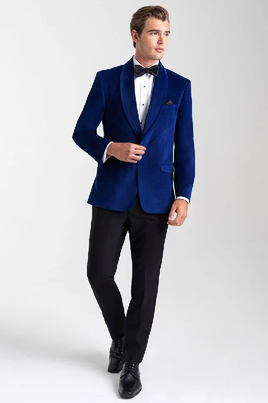 Retro Jackets"Venice" Sapphire Blue Velvet Dinner Jacket (Separates)