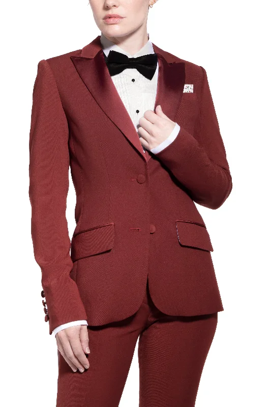 Reflective JacketsBurgundy Peak Lapel Tuxedo Jacket