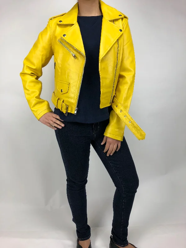 Running JacketsWomen's Classic Biker Yellow [ SLIM FIT ]