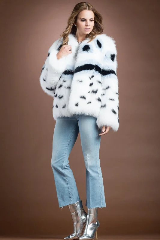 Hooded JacketsMulti-Color Fendi Fox Style Fur Jacket