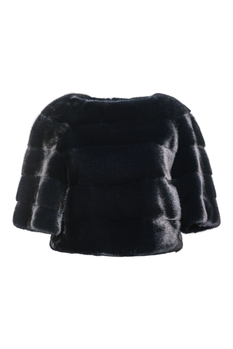 Winter JacketsHorizontal Solid Color Mink Fur Pull - Over - Side Zipper