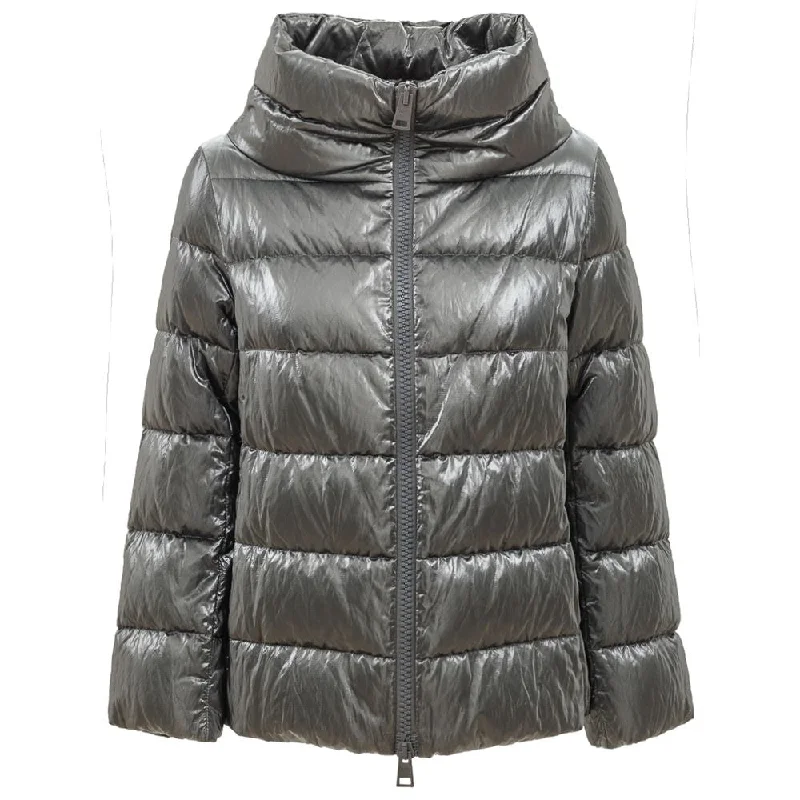 Hooded JacketsHerno Silver Viscose Jackets & Coat