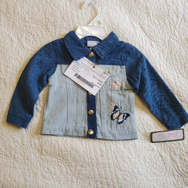 Button-Up JacketsLittle Lass 12m, never worn Jean Jacket w/ butterflies 12 Months