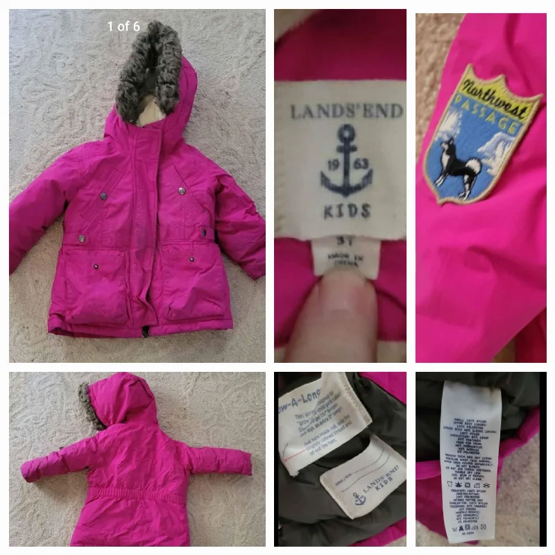 Cultural JacketsLANDS END PINK DOWN FILLED COAT Pink coat, down filled, great condition 3T