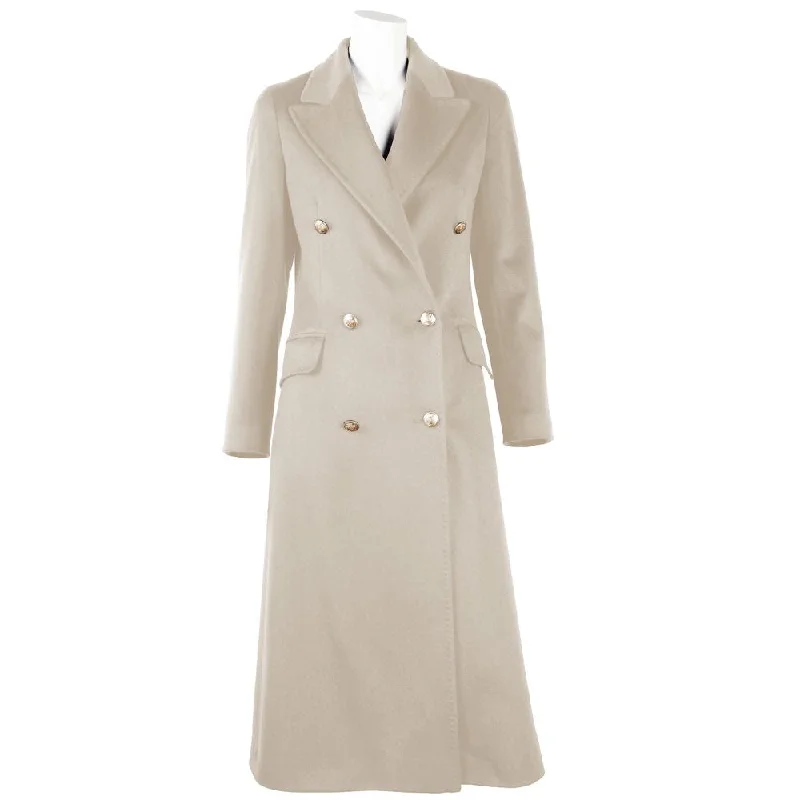 Luxury JacketsMade in Italy Beige Wool Vergine Jackets & Coat