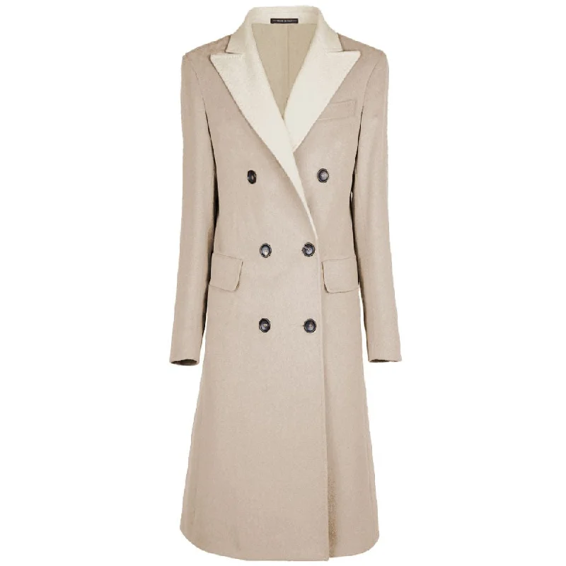 Varsity JacketsMade in Italy Beige Wool Vergine Jackets & Coat