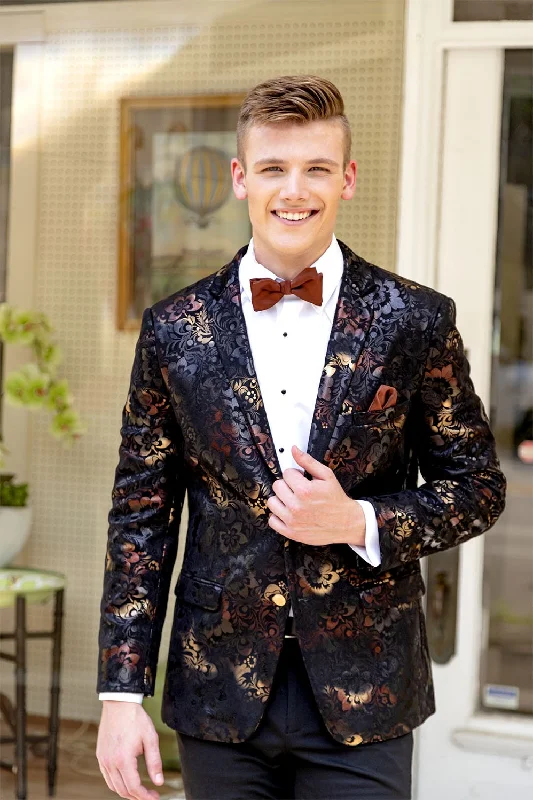 Casual Jackets"Ryan Ombre" Floral Notch Tuxedo Jacket (Separates)