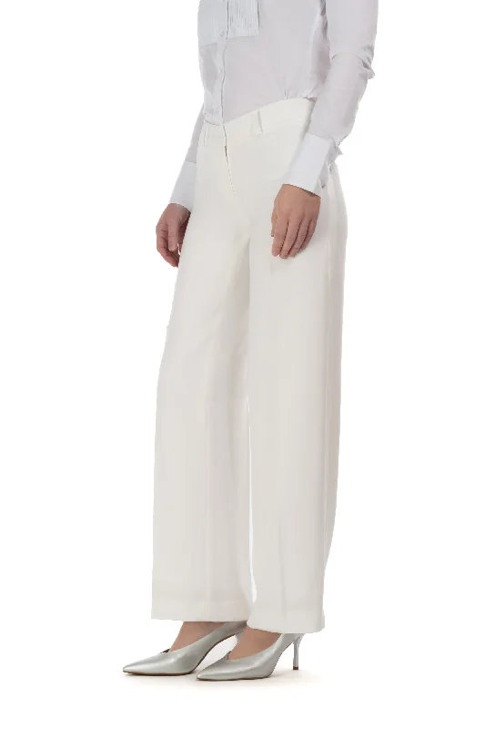 Studded JacketsPearl White Straight Wide Fit Tuxedo Pants w/ Satin Back Pocket