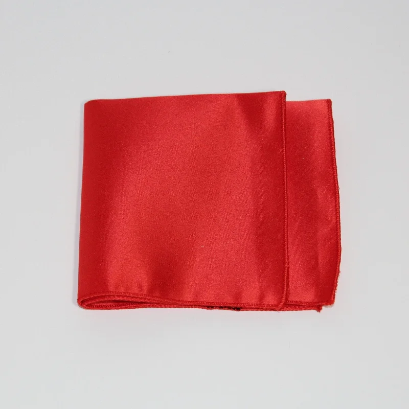 Asymmetrical JacketsRed Poly/Satin Pocket Square