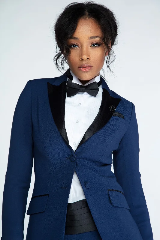 Varsity JacketsRoyal Navy & Black Peak Lapel Tuxedo Jacket