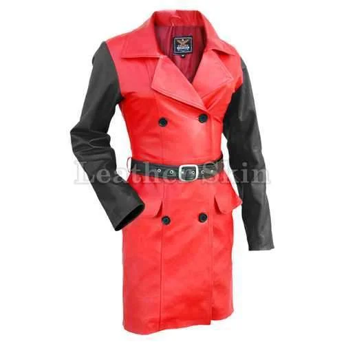 Field JacketsWomen Red Leather Coat